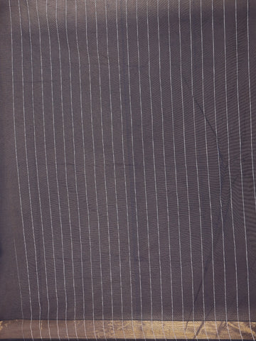 Dark Grey Solid Cotton Saree - Diadem