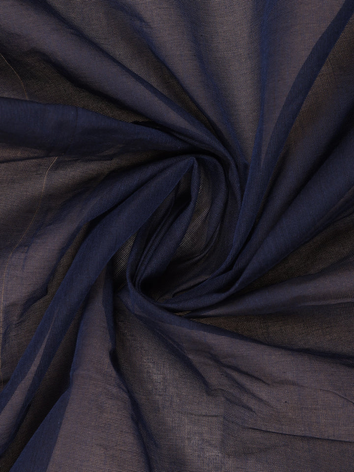 Dark Grey Solid Cotton Saree - Diadem