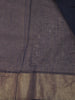 Dark Grey Solid Cotton Saree - Diadem