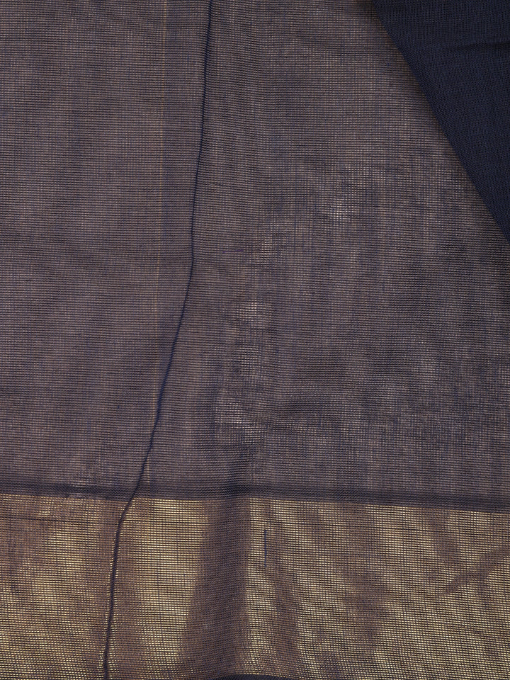 Dark Grey Solid Cotton Saree - Diadem