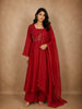 Queen Pink Leaf Thread and Beads Embroidered Design Cotton Salwar Suit with Dupatta