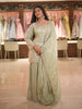 Pista Green Heavy Sequins and Beads Embroidered Design Tissue Silk Sharara Suit with Dupatta