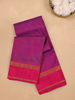 Purple Plain Silk Saree with Contrast Border - Diadem