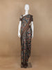 Light Brown Floral Designed Chanderi Cotton Saree