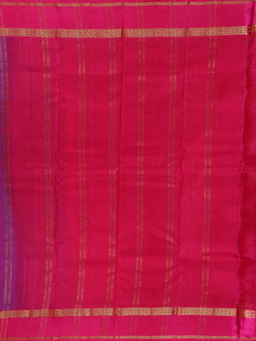 Purple Plain Silk Saree with Contrast Border - Diadem