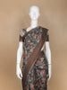 Light Brown Floral Designed Chanderi Cotton Saree