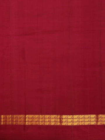 Maroon Stripes Woven Pure Kanchipuram Silk Saree - Diadem