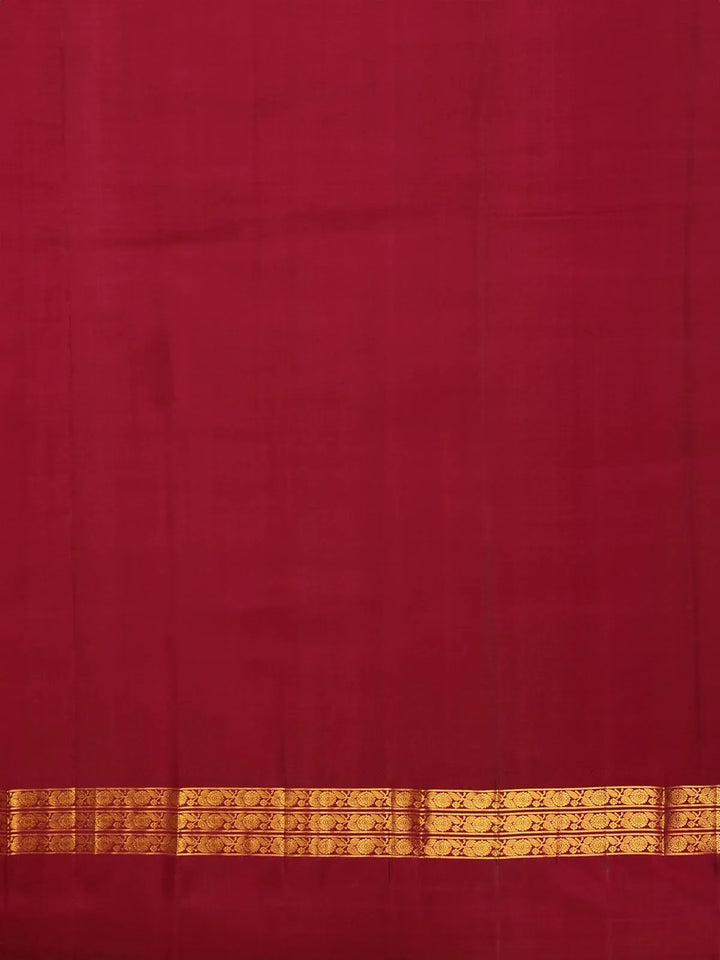 Maroon Stripes Woven Pure Kanchipuram Silk Saree - Diadem