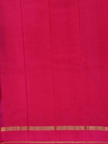 Purple Plain Silk Saree with Contrast Border - Diadem