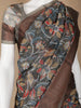 Light Brown Floral Designed Chanderi Cotton Saree