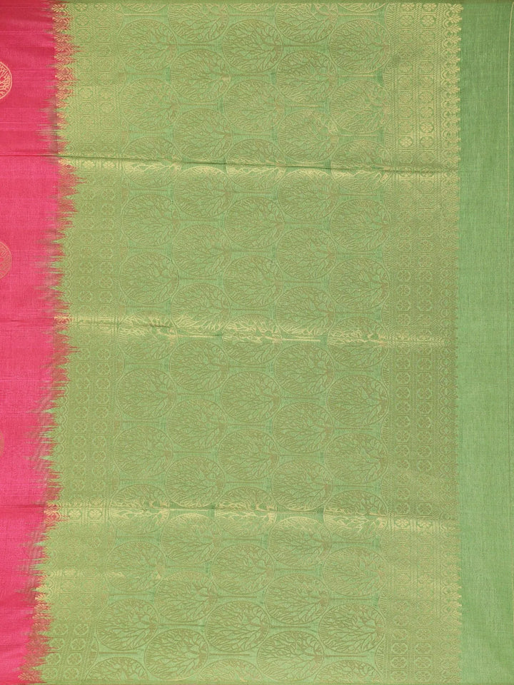 Pink Floral Designed Art Silk Saree - Diadem