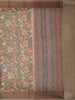 Light Brown Floral Designed Chanderi Cotton Saree