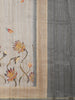 Grey Floral Designed Semi Tussar Silk Saree