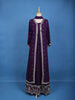 Deep Purple Embroidered Jacket Style Anarkali Gown - Diadem