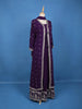 Deep Purple Embroidered Jacket Style Anarkali Gown - Diadem