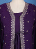 Deep Purple Embroidered Jacket Style Anarkali Gown - Diadem