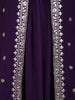 Deep Purple Embroidered Jacket Style Anarkali Gown - Diadem