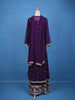 Deep Purple Embroidered Jacket Style Anarkali Gown - Diadem