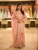 Soft Blush Rose Pink Heavy Sequins and Beads Embroidered Design Tissue Organza Sharara Salwar Suit with Dupatta