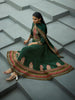 Green Floral Printed Synthetic Salwar Suit