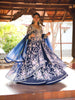 Deep Navy Blue  Floral Beads and Zardozi Embroidered Design Net Mastani Lehenga with Dupatta