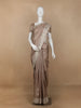 Light Brown Semi Tussar Silk Saree with Geometric Design