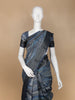 Grey Abstract Designed Chanderi Cotton Saree