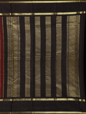 Red Checks Woven Pure Kanchipuram Silk Saree - Diadem
