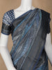 Grey Abstract Designed Chanderi Cotton Saree