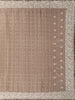 Light Brown Semi Tussar Silk Saree with Geometric Design