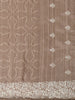 Light Brown Semi Tussar Silk Saree with Geometric Design