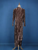 Brown Abstract Designed Velvet Salwar Suit - Diadem