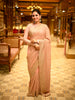 Dusty Blush Pink Floral Zari Embroidered Design Georgette designer Saree