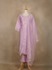 Lavender Floral Embroidered Silk Cotton Salwar Suit