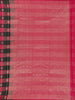 Pink and Black Checked Woven Kanchipuram Silk Saree