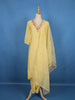 Yellow Floral Embroidered Silk Cotton Salwar Suit