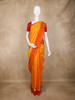 Orange Floral Butta Woven Kanchipuram Silk Saree with Zari Border