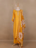 Mustard Yellow Embroidered Polka Dot Straight Cut Salwar Suit