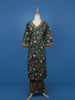 Dark Green Floral Designed Cotton Salwar Suit - Diadem