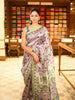 Lavender Floral Designed Semi Silk Saree