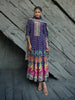 Navy Blue Floral Printed Synthetic Salwar Suit - Diadem
