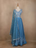 Blue Floral Embroidered Crepe Bridesmaids Lehenga