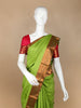 Parrot Green Abstract Design Art Silk Saree