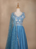 Blue Floral Embroidered Crepe Bridesmaids Lehenga