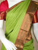 Parrot Green Abstract Design Art Silk Saree
