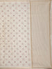 Ivory Floral Designed Semi Tussar Silk Saree - Diadem