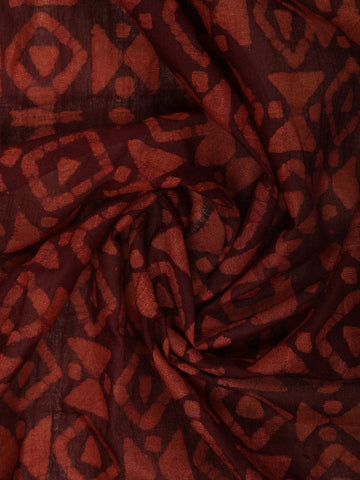 Brown Abstract Designed Cotton Fancy Saree - Diadem
