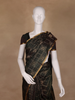 Deep Bottle Green Small Checked Peacock Motif Kanchipuram Silk Saree - Diadem