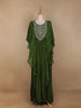 Green Floral Printed IndoWestern Crepe Gown - Diadem