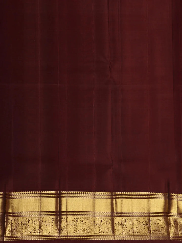Red Peacock Woven Pure Kanchipuram Silk Saree - Diadem